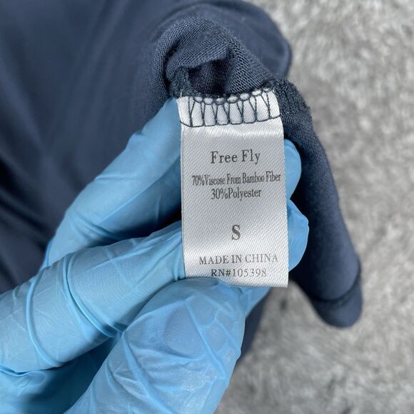 Free Fly Activewear Top Womens Small Long Sleeve Blue Stretch Performance Bamboo - Picture 3 of 5